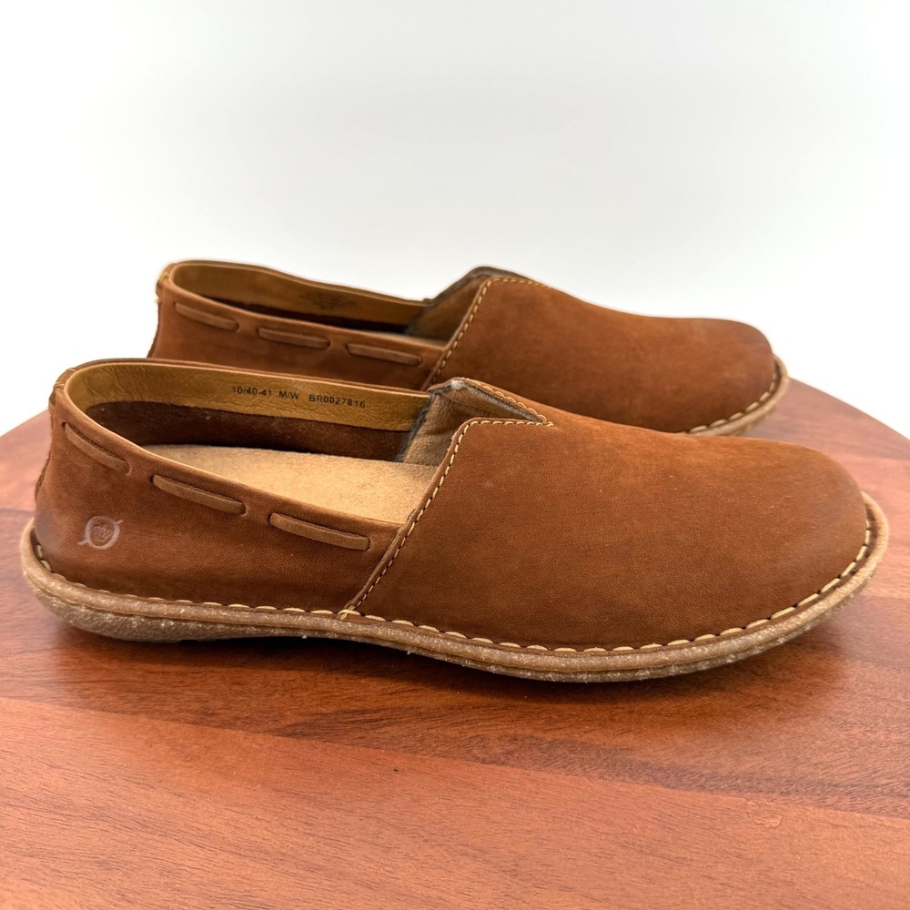 Born Slip On Loafers Brown Leather V-Cut Vamp Moccasin Mexico BR0027816 Women 10